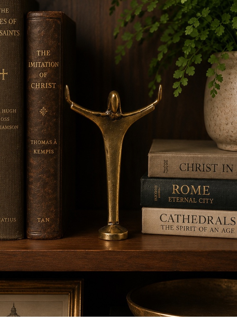 Vintage Hagenauer-Style Brass Christ Figure | Mid-Century Modern Sculpture